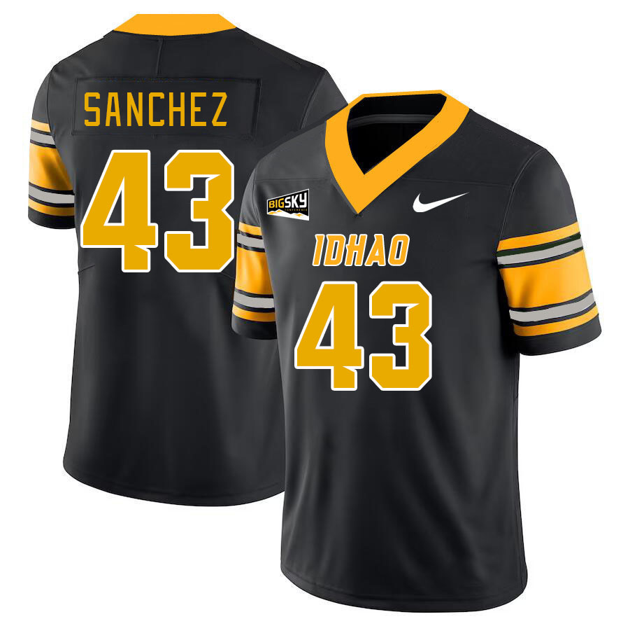 Men-Youth #43 Jeremiah Sanchez Idaho Vandals 2023 College Football Jerseys Stitched Sale-Black